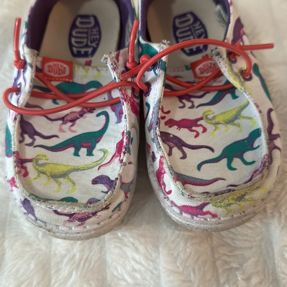 Hey Dude Kids Moccasins with Dinosaur Print - Picture 4 of 7